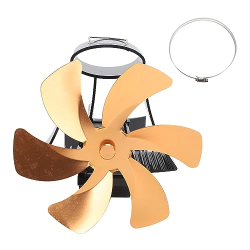 LIYJTK 6 klinge Magnet Wand Montieren Wärme Versorgt Herd Fan Rohr Magnetische Installation Holz Log Brenner Hause Wohnzimmer (Gold) von LIYJTK