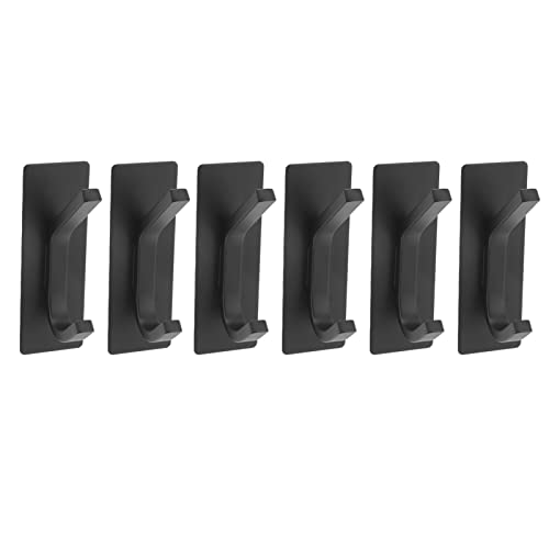LIYJTK 6pcs Kleber Haken Edelstahl Dual -Stecker Wandmontage Black Handtuch Kleidung Organisation Badezimmer Küche Küche von LIYJTK