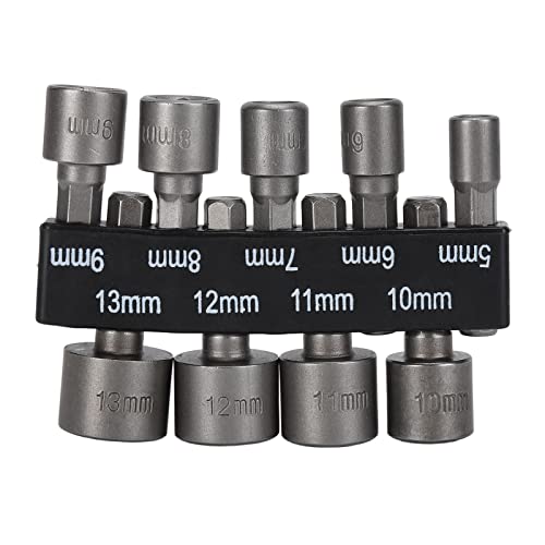 LIYJTK 9pcs Socket Bit Chrom Vanadium Stahlschraubendreher -Steckdosen Hex -Schaft -Set mit Lagerhalter für elektrische Werkzeuge von LIYJTK