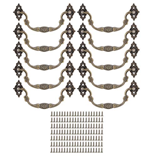 LIYJTK Antique Holzkastenschubladenhandlungs -Set 10PCS Retro Style Cabinet Zink Alloy Accessoires für Kleiderschränke (S) von LIYJTK
