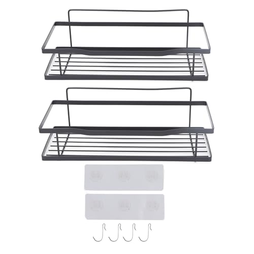 LIYJTK Badezimmer Wand Veranstalter rostfrohdes Kohlenstoffstahl Duschregale Haken Toilettenküche schwarz LIYJTK Badezimmer Wand Veranstalter rostfrohdes Kohlenstoffstahl Duschregale Haken Toilettenküche schwarz von LIYJTK