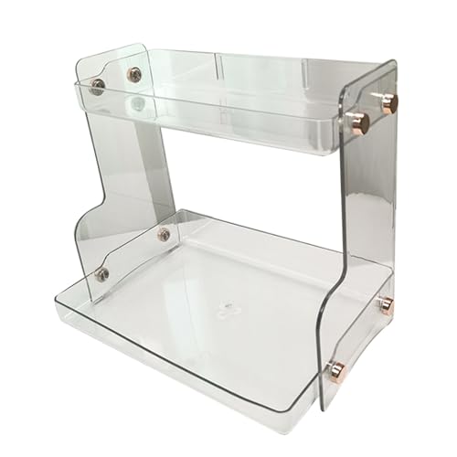 LIYJTK Desktop -Speicher -Rack Doppelschicht Platz sparter Dokument Organizer Wohnheimbüro (Klar) von LIYJTK