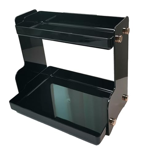 LIYJTK Desktop -Speicher -Rack Doppelschicht Platz sparter Dokument Organizer Wohnheimbüro (Schwarz) von LIYJTK