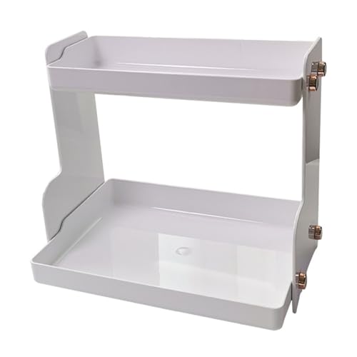 LIYJTK Desktop -Speicher -Rack Doppelschicht Platz sparter Dokument Organizer Wohnheimbüro (Weiß) von LIYJTK