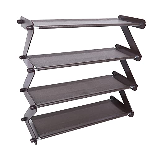 LIYJTK Edelstahl 4 -Tier -Schuhe Rack Regal Storage Organizer für Schlafzimmer und Wohnzimmer (Braun) von LIYJTK