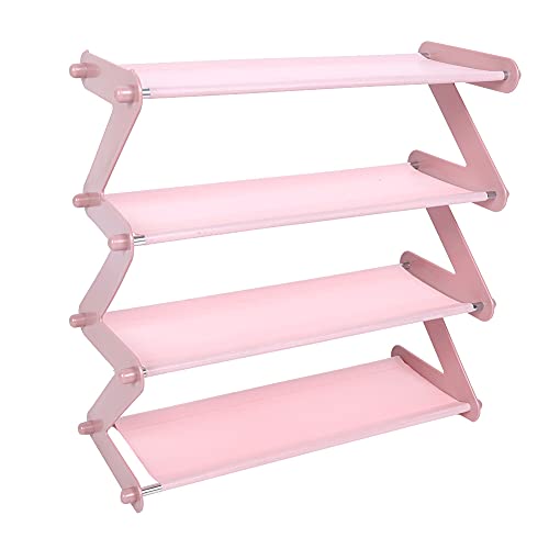 LIYJTK Edelstahl 4 -Tier -Schuhe Rack Regal Storage Organizer für Schlafzimmer und Wohnzimmer (Hellblau) von LIYJTK