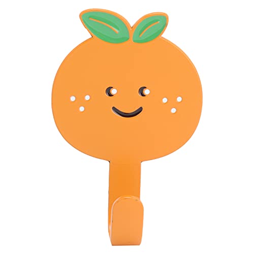LIYJTK Edelstahl Wallmounted Cartoon Haken Selbstkleber für Heimbad Wohnzimmer Organisation (3066c Creative Obst-Orange) von LIYJTK