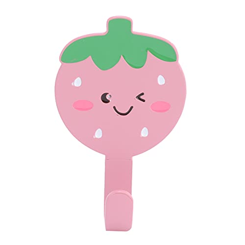 LIYJTK Edelstahl Wallmounted Cartoon Haken Selbstkleber für Heimbad Wohnzimmer Organisation (3066c kreative Obst-Strawberry) von LIYJTK