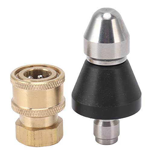 LIYJTK KANALROHRREINIGUNGSDÜSE AUS Edelstahl, LANGLEBIGER DRUCKSPÜLER FÜR DIE ABFLUSSREINIGUNG, G1/4 von LIYJTK