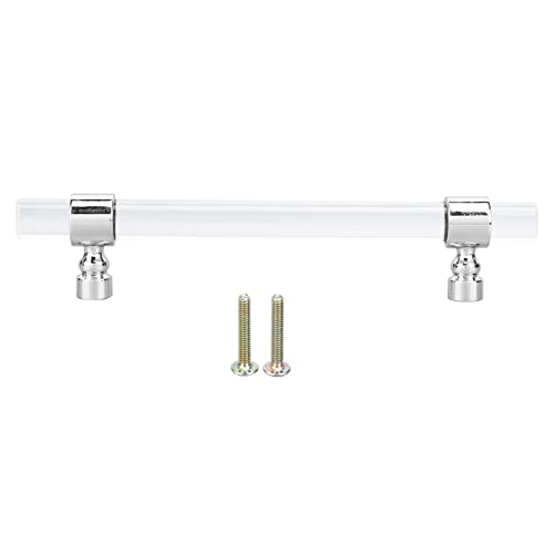 LIYJTK Kristall Acrylgriff transparent einfache Installation von Schubladen -Ziehkabinen Schubladen Dresser (B01277S Loch Abstand 128-Bright Silber) von LIYJTK