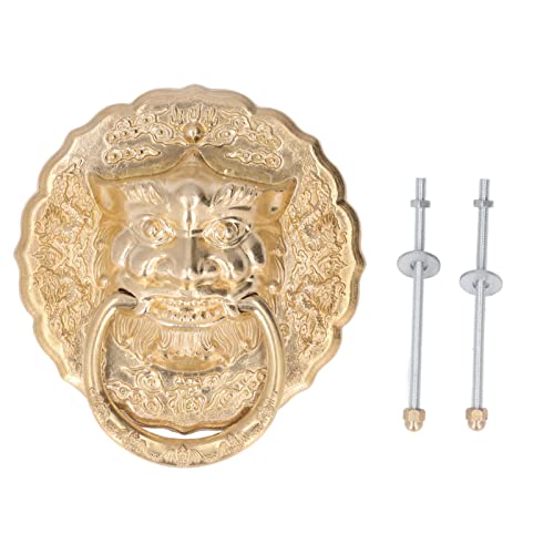 LIYJTK Messing-Material Vintage chinesischer Tierkopf-Türklopfer für Holztür-Innenhof von LIYJTK