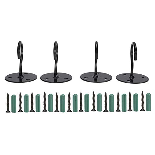 LIYJTK Metall Deckenhaken Wandmontage Haken 4PCs für Laternen Blütentöpfe Wind Glocken im Innenbereich im Freien (Schwarz) von LIYJTK