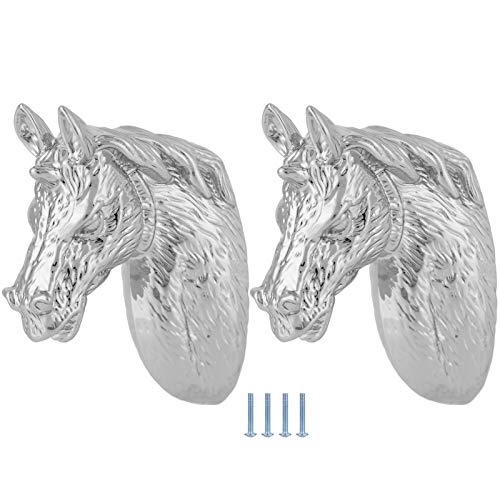 LIYJTK Moderne stilvolle Schrankgriffe ekopf ziehen für Küchengarderobe Schublade, 2 Sets (3999 Silver Horse) von LIYJTK