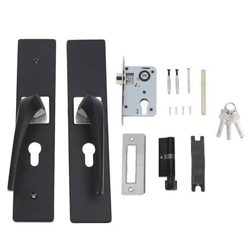 LIYJTK Schlafzimmer Schloss Set Haushaltsinnenraum Badezimmer Stille Aluminiumlegierung mit massivem Holzgriff Schwarz von LIYJTK