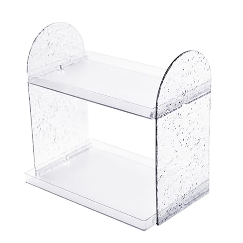 LIYJTK Schreibtisch Organizer Stapelbarer Speicher Rack Clear Desktop Stand Holder Stationery Cosmetic College Office (Transparente Farbe) von LIYJTK