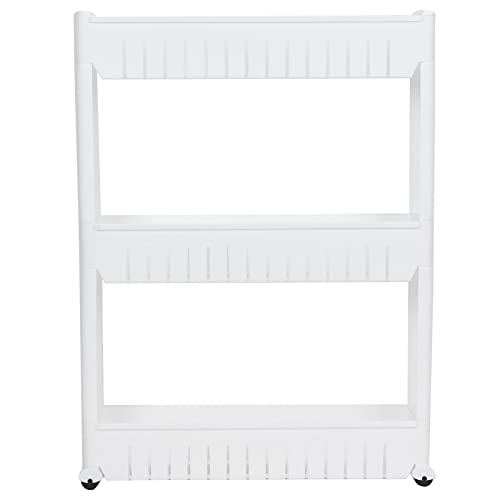 LIYJTK Slim Storage Cart schmaler Raum Organizer schieben Regale Rack Badezimmer Küche weiß (3 Tier) von LIYJTK