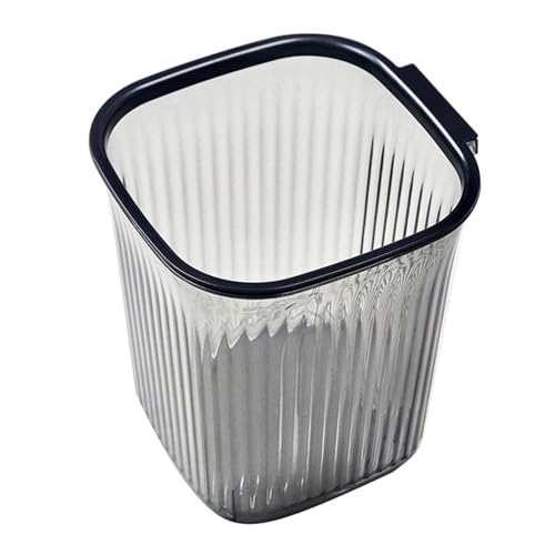 LIYJTK Transparent gestreifte, verdickte Kapazität mit Plastik Müllmülleimer Schlafzimmer Wohnzimmer (Transparent schwarz klein) von LIYJTK