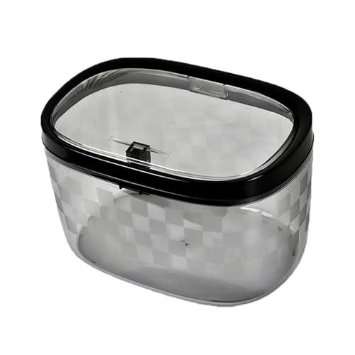 LIYJTK Transparenter Desktop -Mülldose Plastik Pressauto Schlafzimmer Mülleimer für Wohnzimmer Büro (Transparent schwarz) von LIYJTK