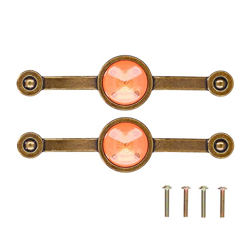 LIYJTK Zinklegierung antiker Kupfergriffe Europäische moderne pastorale Farb -Acryl -Griffschrankschublade (Orange) von LIYJTK