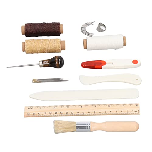 Ledernähte Beutel Kit Wachste Fadennadeln Lineal Schere für das Handwerk Nähen Ledernähte Beutel Kit Wachste Fadennadeln Lineal Schere für das Handwerk Nähen von LIYJTK