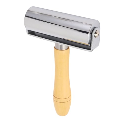 Lederrolle Presse Naht Rolling Bastelkleber Laminierwerkzeug Edelstahl -Holzgriff für Handwerker (L 10 cm) von LIYJTK