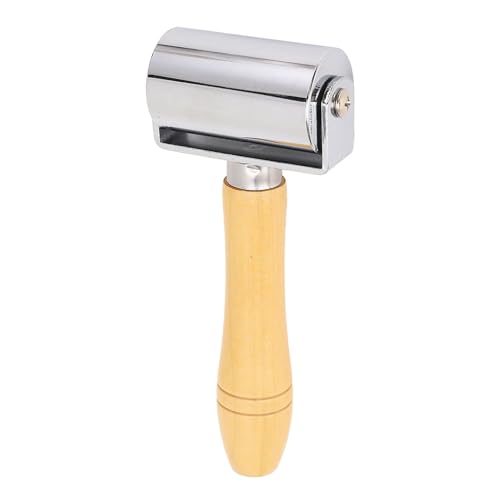 Lederrolle Presse Naht Rolling Bastelkleber Laminierwerkzeug Edelstahl -Holzgriff für Handwerker (M 6cm) von LIYJTK