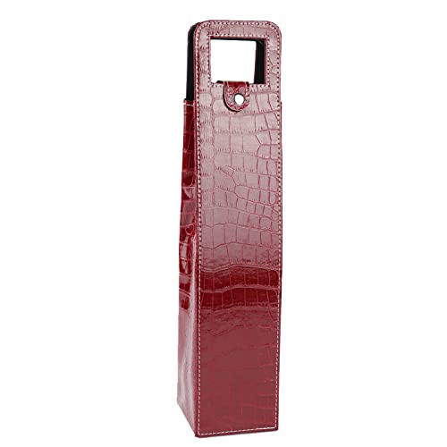 Lederwein -Tasche Champagner Bier Geschenkträger tragbare Designszene (Rotes Krokodil) von LIYJTK