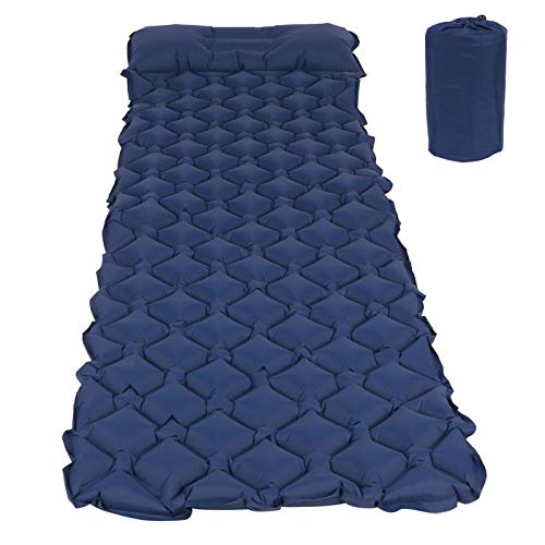 Leicht aufblasbare Luftbettmatratze für Campingreisen - reißfestes Nylon, ergonomisches Design - geeignet für Hängemattenpicknick mit Zelt (Purpurblau) von LIYJTK