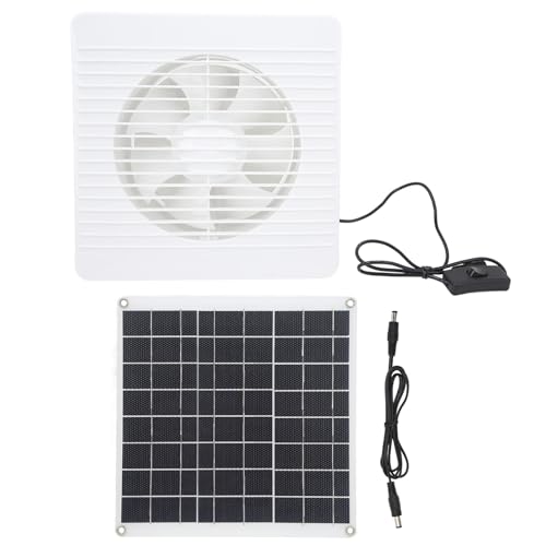 Lüfter mit Solarpanel angetriebene Luftzirkulation 6 Klingen 15W Solarpanel Abluftventilator für Hühnerkoops Greenhouses (8 Zoll) von LIYJTK
