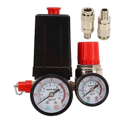 Luftkompressordruckschalter Controller -Ventil mit Messgerät 0-180psi Zinklegungslegierung Edelstahl Abs haltbarer Betrieb für Home Garage Luftkompressordruckschalter Controller -Ventil mit Messgerät 0-180psi Zinklegungslegierung Edelstahl Abs haltbarer Betrieb für Home Garage von LIYJTK