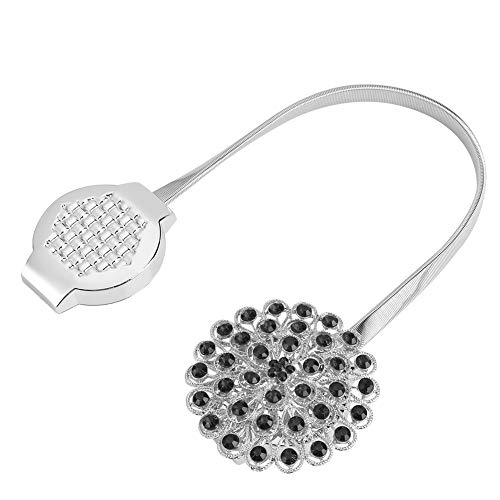 Magnetischer Fenster Vorhang Holdback Kristallschnalle Dekorraum (Silberschwarz Diamant) von LIYJTK