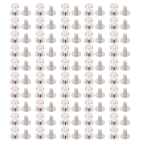 Metallknöpfe Zinklegierung Nietebenen für Taschen Schuhe 50 Set Schraubenfixierwerkzeug (Silber) von LIYJTK