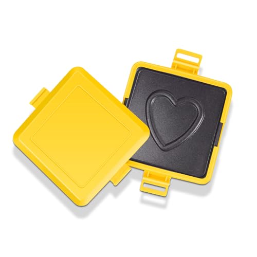 Mikrowelle Silikon Metall -Sandwich Panini Maker Grill Tablett Herzmuster Kochen Frühstücksanzug für diejenigen unterwegs (Gelb) von LIYJTK