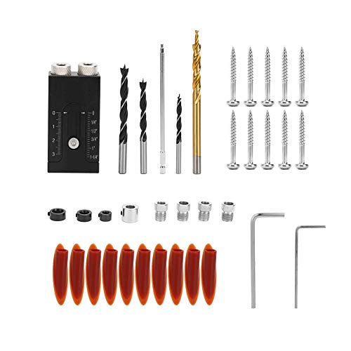 Pocket Hole Jig Kit Schrägbohrgerät Locator Doppelführungen für Zimmerei von LIYJTK