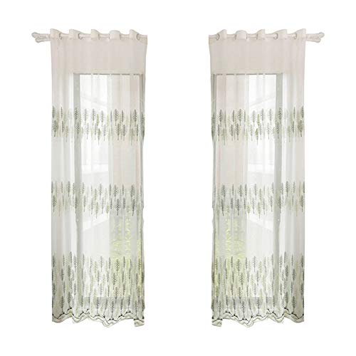 Polyester Fenstervorhang Bräuel atmungsaktiv blockieren Sonnenlicht für Schlafzimmer Wohnzimmer Blaues Grün Khaki 1 * 2,5 m (Grün) von LIYJTK