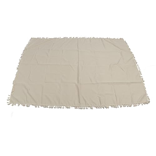 Polyester Rechteck Tischdecke Elegantes mit Quastenspitze für Heimrestaurant Hotel Tee Zeremonie Couchtisch Esszimmer Wohnzimmer (Beige) von LIYJTK