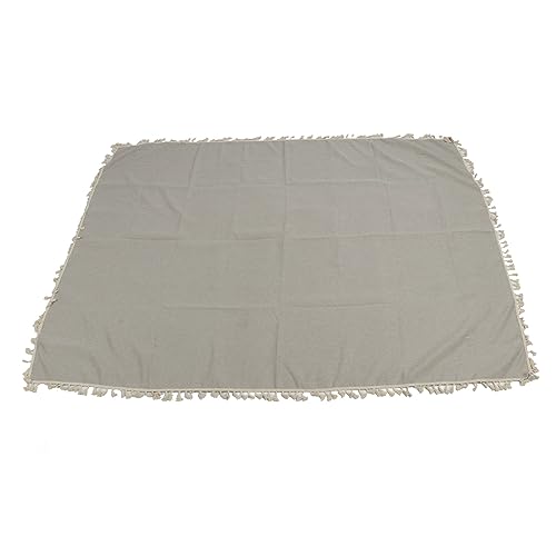 Polyester Rechteck Tischdecke Elegantes mit Quastenspitze für Heimrestaurant Hotel Tee Zeremonie Couchtisch Esszimmer Wohnzimmer (Beige Gray) von LIYJTK