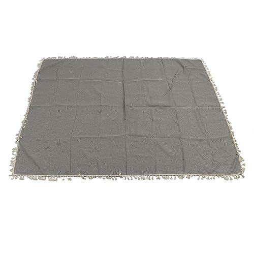 Polyester Rechteck Tischdecke Elegantes mit Quastenspitze für Heimrestaurant Hotel Tee Zeremonie Couchtisch Esszimmer Wohnzimmer (Hellgrau) von LIYJTK