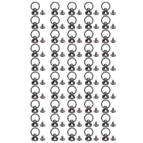 Pull Ring Rivet Zink Alloy Screwback Runde Kopfnieten für Telefonkofferriemenbeutel (Grau) von LIYJTK