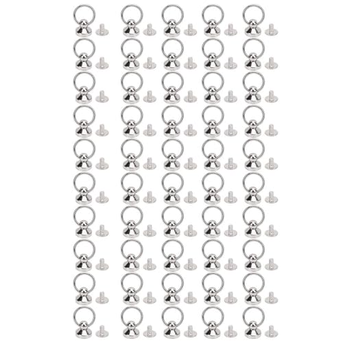 Pull Ring Rivet Zink Alloy Screwback Runde Kopfnieten für Telefonkofferriemenbeutel (Silber) von LIYJTK