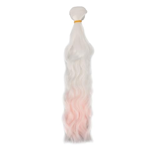 Puppenperücke Schöne weiße Rosa -Verlaufsgradienten Langes lockiges Ball Jointed Puppenperücke für kreatives Spielen (Typ 1) von LIYJTK