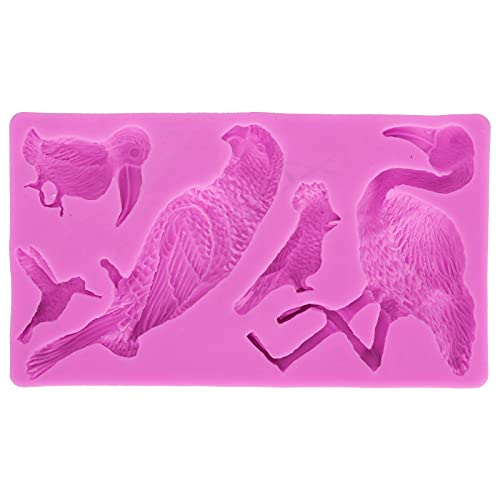 Rosa Vogelmuster Fondant Kuchenform weiches Silikonform Schokoladenkerze tragbare DIY -Kuchenform von LIYJTK