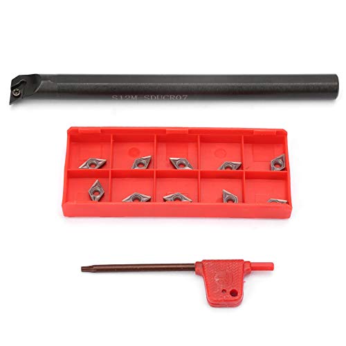 S12M SDUCR0 Drehstill -Turn -Werkzeughalter 10pcs DCMT0702 Carbideinsätze Schraubenschlüssel Aufprall hohe Griffstärke Schnellklemme langes Lebensdauerleben von LIYJTK