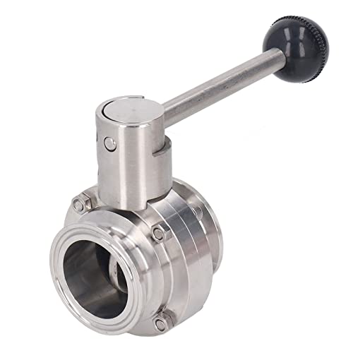 Sanitär Schmetterlingsklemme Ventil Edelstahl Silikon Waschmaschine Klemmventil Schnellanschluss Wasserkontrolle für die pharmazeutische Industrie (38 mm / 1,5 Zoll Rohr OD) von LIYJTK
