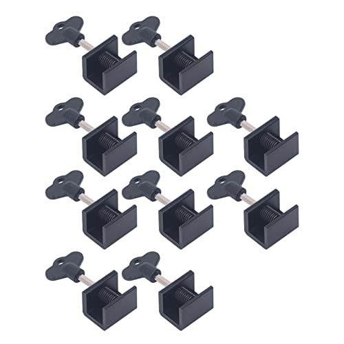 Schiebende Fensterverriegelungssperrung Einstellbare vertikale horizontale Sperrkit 10 Sätze für Home Office -Klassenzimmereinstellungen (Schwarz) von LIYJTK