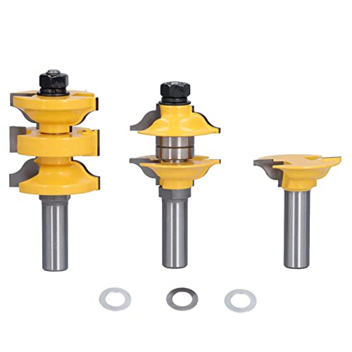 Schienenküste Router Bit Türrahmen Zapfen Schneidessatz Holzbearbeitungsschneider 1/2in Schaft sauber und präzise geschnittene DIY Schienenküste Router Bit Türrahmen Zapfen Schneidessatz Holzbearbeitungsschneider 1/2in Schaft sauber und präzise geschnittene DIY von LIYJTK