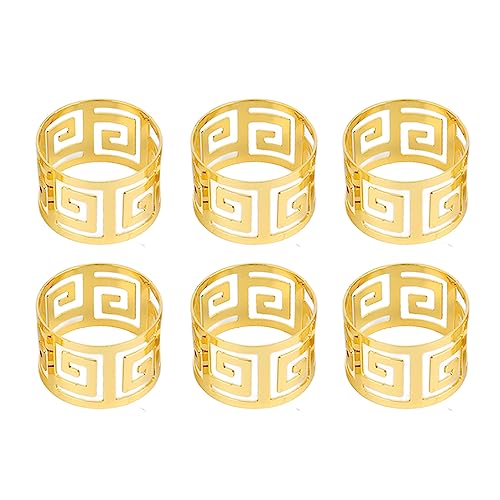 Serviettenring -Set Premium elektroplierend Golden Hollow -out Schnallen Essanjubiläum Weihnachten von LIYJTK