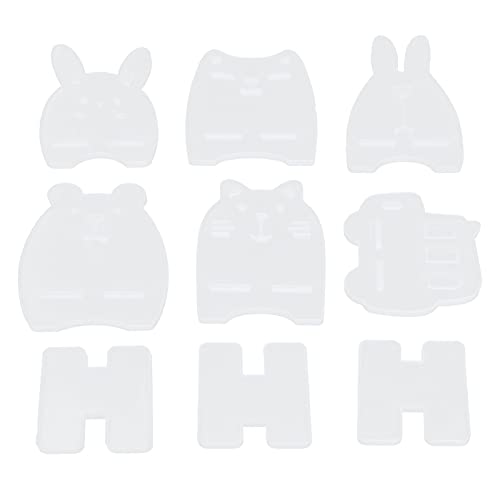 Silikonform 6 niedliche kleine Kaninchenharzkleberspiegel Mobiltelefonhalter Schimmel 9PCS Set DIY Hand -hergestelltes transparent von LIYJTK