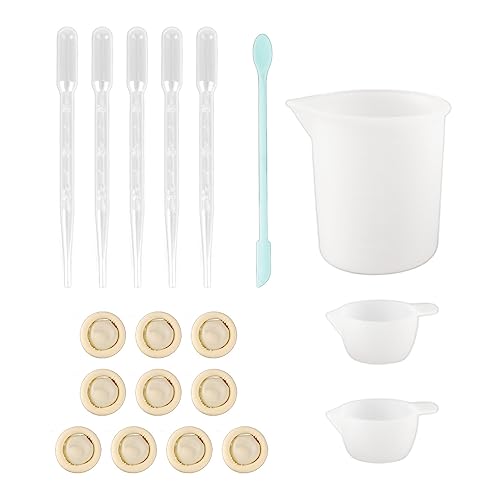 Silikonmessungstasse Werkzeug Spatel Kit für Handwerk Fingerhandschuhe Pipetten Epoxidharz Mischung [Craft Resin Kit] (19pcs Werkzeugset, blau) von LIYJTK