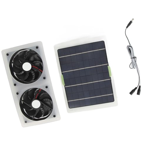 Solar Panel Lüfter Kit Tragbares Dual -Abgas -Lüfter -Treibhaus -Temperaturreduzierung für Zuhause von LIYJTK